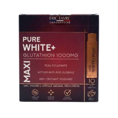 ERIC FAVRE PURE WHITE + GLUTATHION 1000 MG MAXI 10 SHOTS DE 25 ML
