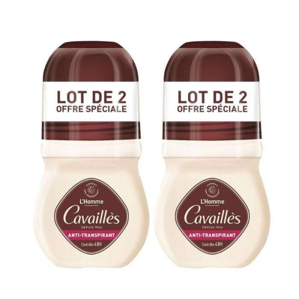 ROGE CAVAILLES LOT DE 2 ANTI TRANSPIRANT HOMME CONTROLE 48H 50ML 2EME A -25%