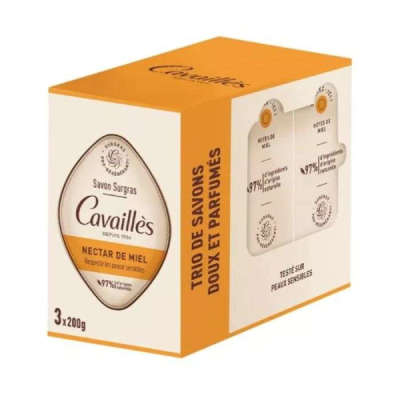 ROGE CAVAILLES TRIO DE SAVONS DOUX ET PARFUMES NECTAR DE MIEL 3*200G