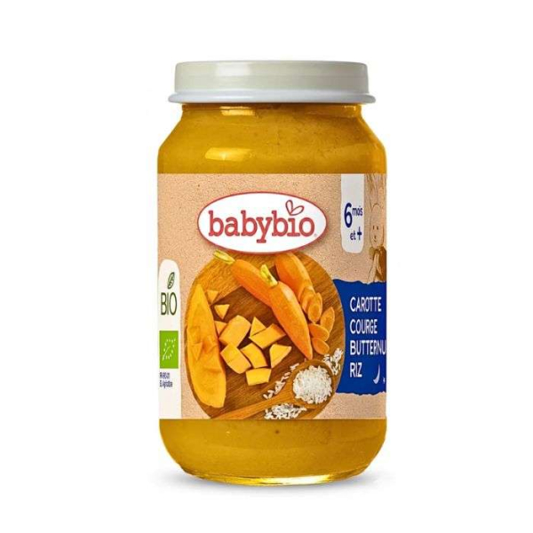 BABYBIO POT CAROTTE COURGE BUTTERNUT RIZ 6 MOIS+ 200 G