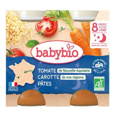 BABYBIO COMPOTE DE TOMATE CAROTTE PATES 8MOIS+ 2*200 G