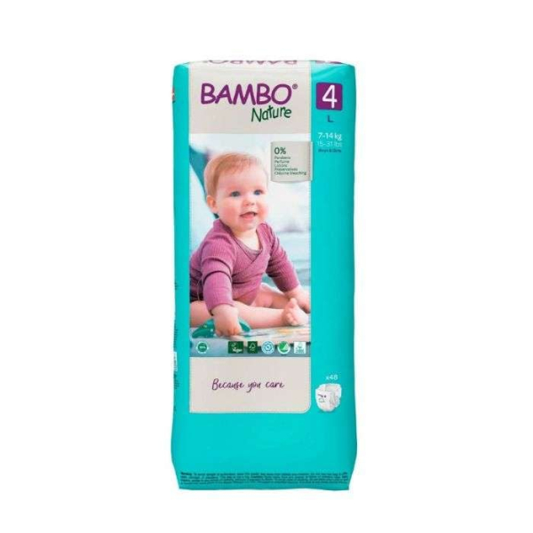 BAMBO NATURE COUCHE N4 TAILLE L 7-14KG 48 UNITES