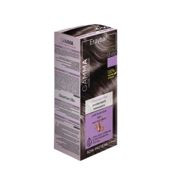 ERAYBA GAMMA COLORATION HYDRATANTE PERMANENTE 3-00 CHATAIN FONCE