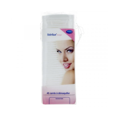 STERILUX VISAGE COTON CARRES 45 UNITES