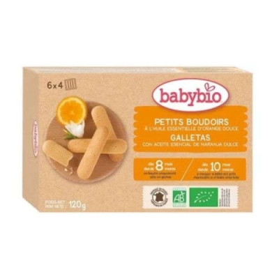 BABYBIO PETITS BOUDOIRS A L'HUILE ESSENTIELLE D'ORANGE DOUCE 6*4