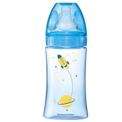 DODIE BIBERON ANTI COLIQUE TETINE RONDE 3 VITESSES + 270ML BLEU 0-6 M