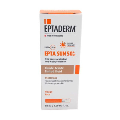 EPTADERM EPTA SUN SPF 50+ FLUIDE TEINTE LIGHT 50 ML