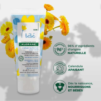 KLORANE BEBE CREME NUTRITIVE COLD CREME 40 ML
